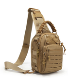 Сумка-рюкзак нагрудна тактична однолямкова Койот ZE0146 Laser - зображення 2