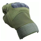 Универсальные тактические полнопалые перчатки с защитой косточек на флисе оливковые 800100-L - изображение 7