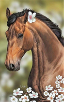 Zestaw do haftu diamentowego Norimpex Koń z kwiatem 30 x 40 cm (5902444077462) - obraz 1