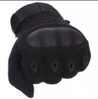 Универсальные тактические полнопалые перчатки с защитой косточек черные 8000-М - изображение 7