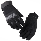 Универсальные тактические полнопалые перчатки с защитой косточек черные 8000-XL - изображение 4
