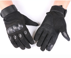 Универсальные тактические полнопалые перчатки с защитой косточек черные 8000-XL - изображение 6