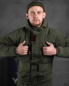 Тактичний зимовий теплий військовий комплект Fastpos ( Куртка + Штани ), Камуфляж: Олива, Розмір: XL - зображення 6
