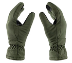 Водовідштовхувальні захисні вітрозахисні Softshell на флісі зимові рукавички Олива 9002-М - зображення 4