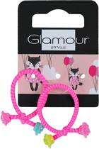 Zestaw gumek do włosów Glamour Kids Neon Różowy 2 szt (5902704171695) - obraz 1