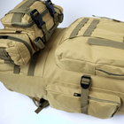 Рюкзак тактичний 90л із сумкою-органайзером Oxford 800D Койот - зображення 8
