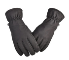 Водоотталкивающие ветрозащитные зимние Softshell тактические на флисе перчатки Черные 9001-L - изображение 4
