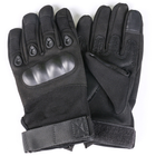 Универсальные тактические защитные полнопалые перчатки с защитой косточек черные 8000-L - изображение 5