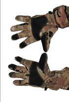 Водоотталкивающие ветрозащитные зимние Softshell тактические на флисе перчатки Мультикам 9000-М - изображение 4