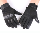 Універсальні тактичні захисні повнопалі рукавички із захистом кісточок чорні 8000-XL - зображення 6