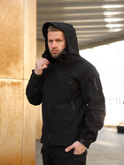 Куртка мужская демисезонная Undolini Soft Shell Черный 2XL UND отвод влаги вентиляция сохранность тепла защита от ветра и осадков повседневная - изображение 4