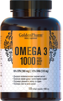 Жирні кислоти Голден-фарм Омега-3 1000 мг 120 желатинових капсул (4820183470690)