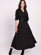 Sukienka kopertowa damska wiązana w pasie Lanti Suk172 40 Czarna (5904252711804) - obraz 1