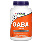 Гамма-аминомасляная кислота NOW Foods GABA 750 мг