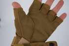 Тактичні рукавички без пальців з карбоновими накладками 9068_XL_Beige - зображення 3