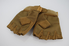 Тактичні рукавички без пальців з карбоновими накладками 9068_XL_Beige - зображення 4