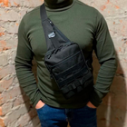 Тактична сумка кобура, чоловічий месенджер із чорної кордури, слінг. - зображення 3