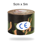Кинезио тейп 5 см х 5 м (кинезиологическая лента) хаки камуфляж - изображение 1