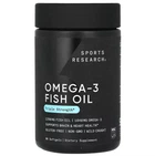 Омега-3, риб’ячий жир, Sports Research, потрійна сила, 90 капсул