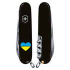 Ніж Victorinox Huntsman Ukraine 91 мм Чорний Серце синьо-жовте (1.3713.3_T1090u) - зображення 3