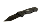 Нож складной MASTERTOOL "ELMAX" 207х37х16 мм черное нержавеющее лезвие алюминиевая рукоятка стропорез MASN-2473 - изображение 2