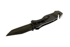 Нож складной MASTERTOOL "ELMAX" 207х37х16 мм черное нержавеющее лезвие алюминиевая рукоятка стропорез MASN-2473 - изображение 3
