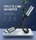 Adapter Ugreen AV142 USB Type-C x mini-jack 3.5 mm 10 cm czarno-szary (6957303836321) - obraz 5
