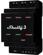 Розумний перемикач Shelly "Pro 3" WLAN & LAN коммутационный привод 3 x 16 A (3800235268094) - зображення 1