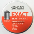 Пули пневматические JSB Diabolo Exact Beast 4.52 мм , 1.05 гр. (250шт/уп) - изображение 1