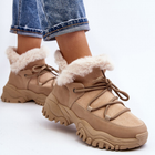 Жіночі зимові черевики високі Cresandi 42 Бежеві (5905677025590) - зображення 6