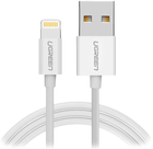 Kabel Ugreen US155 USB Type-A 2.0 - Lightning MFI 1 m Nickel Plated White (6957303827282) - obraz 2