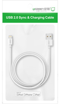 Kabel Ugreen US155 USB Type-A 2.0 - Lightning MFI 1 m Nickel Plated White (6957303827282) - obraz 3