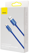 Kabel Baseus Crystal Shine Series Fast Charging Data Cable USB to iP 2.4 A 2 m Blue (CAJY000103) - obraz 7