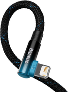 Кабель Baseus MVP 2 Elbow-shaped Fast Charging Data Cable USB to iP 2.4 А 1 м Black/Blue (CAVP000021) - зображення 4