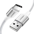 Kabel Ugreen US288 USB 2.0 to USB Type-C Cable Nickel Plating Aluminum Braid 3 A 1.5 m White (6957303861323) - obraz 1