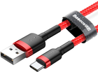 Kabel Baseus Cafule Cable USB For Type-C 2 A 3 m Red/Red (CATKLF-U09) - obraz 3