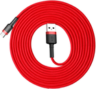 Kabel Baseus Cafule Cable USB For Type-C 2 A 3 m Red/Red (CATKLF-U09) - obraz 5