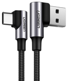 Kabel Ugreen US176 USB - Type-C Both Angled 3 A Data Cable 1 m Black (6957303828562) - obraz 1