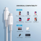 Kabel Ugreen US171 USB 2.0 Type-C M-Lightning m 3 A Nickel Plating ABS Shell 1.5 m White (6957303867486) - obraz 4