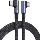 Кабель Ugreen US335 Angled USB Type-C to Angled USB Type-C 100 Вт 5 А Cable Aluminium Shell with Braided 1 м Black (6957303876969) - зображення 1