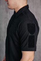 Чоловіче базове Поло з липучками під шеврони для Поліції / Тканина Cool-pass Щільна Футболка прямого крою колір чорний 54 - зображення 6