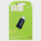 Adapter Denmen USB Type-C - micro-USB Black (6973224872583) - obraz 2