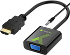 Adapter Techly HDMI - VGA + 3.5 Audio M/F Black (8057685306493) - obraz 1