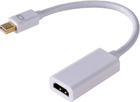 Kabel adapter Akyga HDMI - mini DisplayPort F/M 0.15 m White (5901720133335) - obraz 1