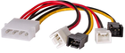 Kabel adapter Akyga Molex - 2 x 3 pin 12V - 2 x 3 pin 5V 0.15 m Black (5901720132321) - obraz 1