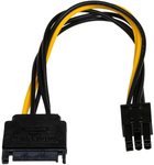Kabel adapter Akyga SATA - PCI Express 6-pin M/F 0.15 m Multicolor (5901720132024) - obraz 1