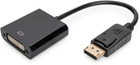 Кабель адаптер Digitus DisplayPort - DVI-I M/F 0.15 м Black (4016032328575) - зображення 1