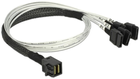 Kabel Delock mini SAS - 4 x SATA M/F 0.5 m Black (4043619833924) - obraz 1
