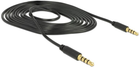 Kabel Delock mini Jack - mini Jack M/M 4 Pin 2 m Black (4043619834365) - obraz 1