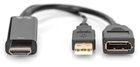 Кабель адаптер Digitus HDMI - DisplayPort + USB Type A M/F/M 0.2 м Black (4016032481102) - зображення 4